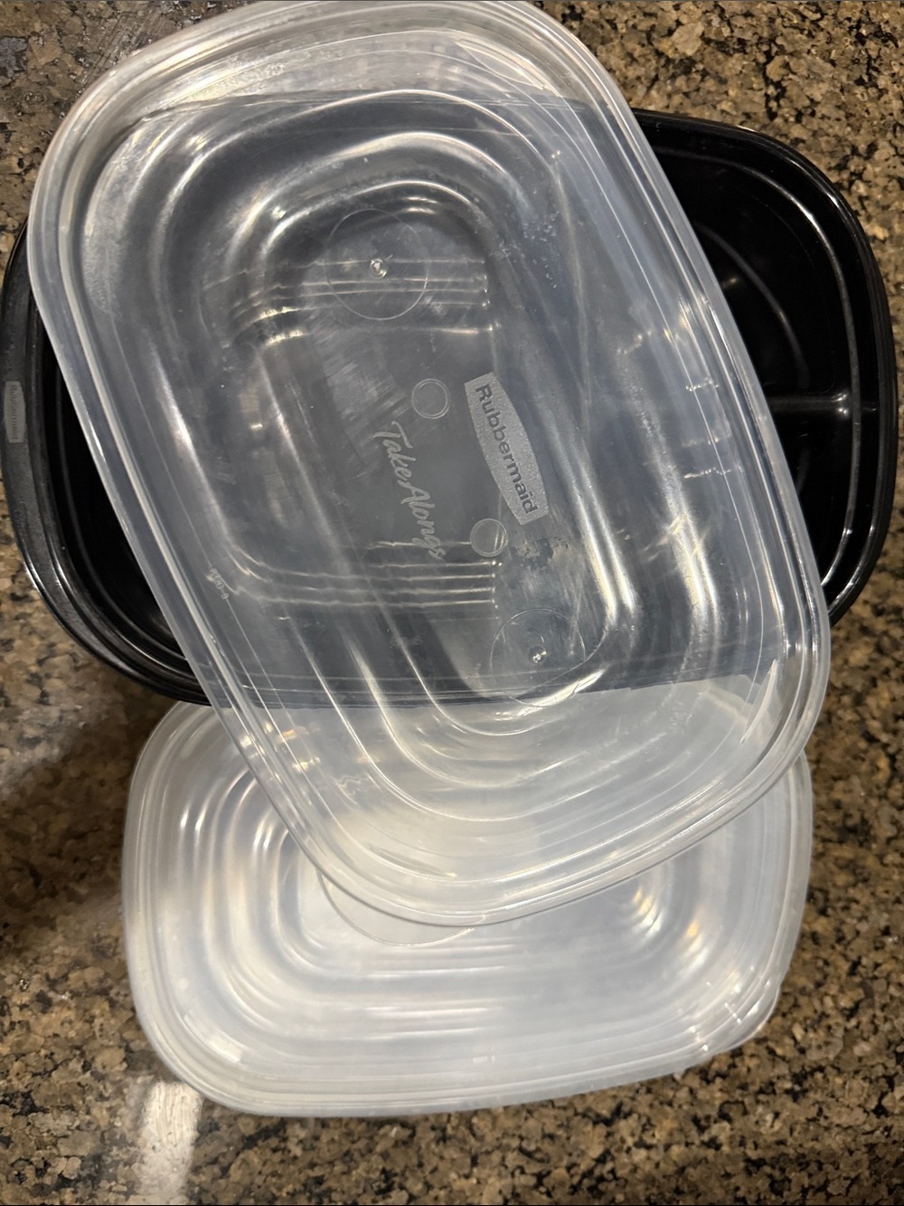 Rubbermaid Clear Lids with Black Bases Food Storage Containers